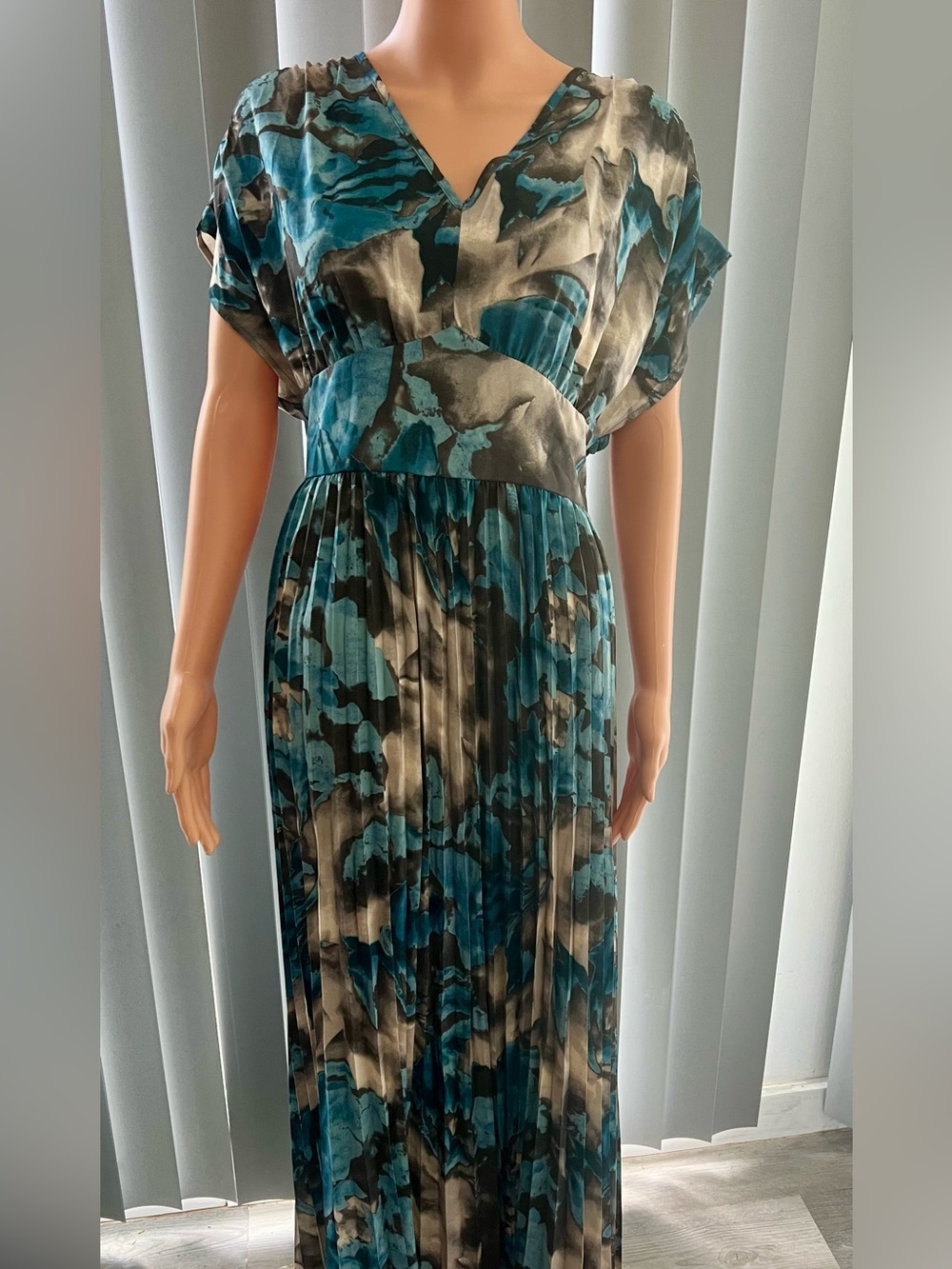 Elegant Blue and Black Women's Dress